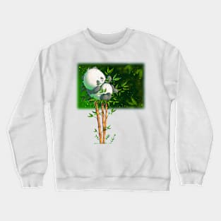 panda on bamboo Crewneck Sweatshirt